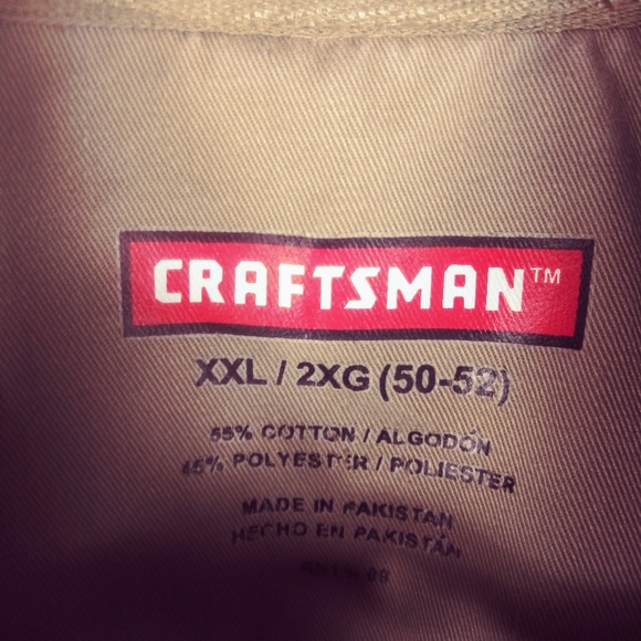 Craftsman Tan Short Sleeve Button Work Shirt 2X - Picture 8 of 8